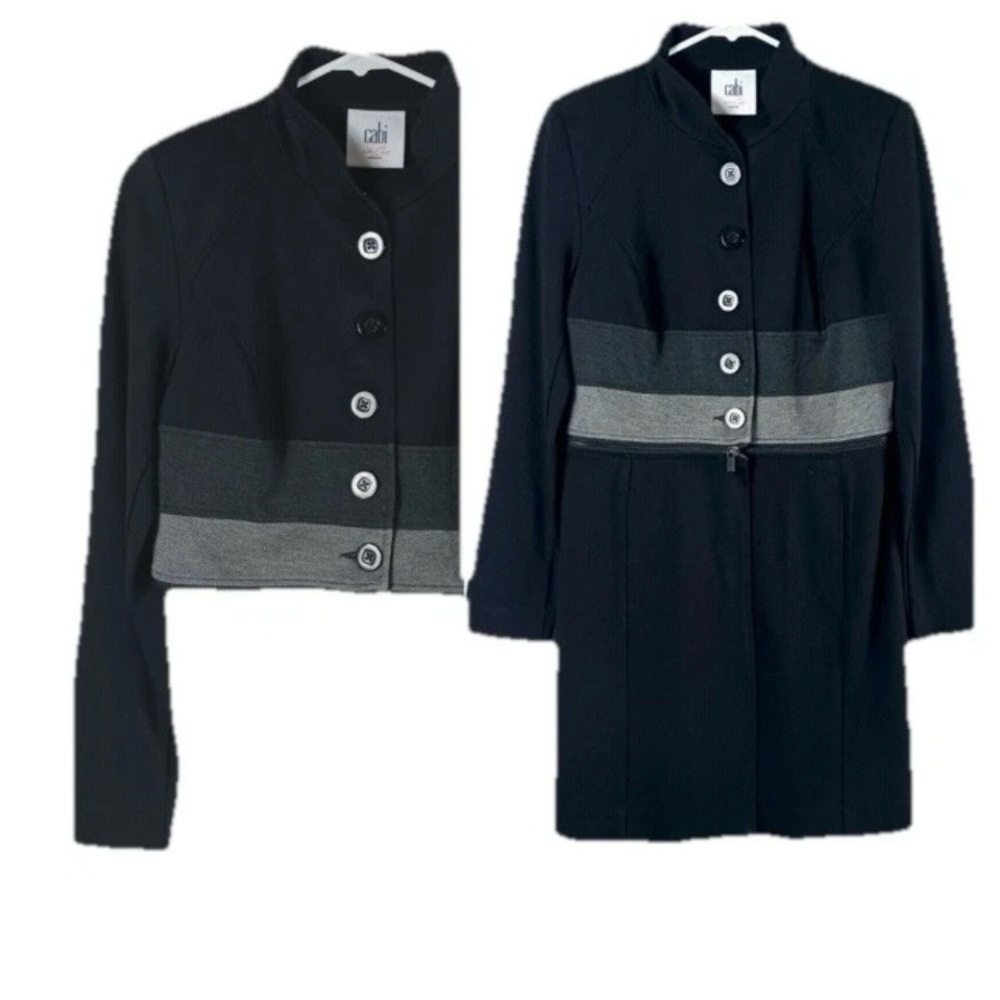 Cabi Osaka Nights Convertible NWOT Black Gray Colorblock Jacket Large